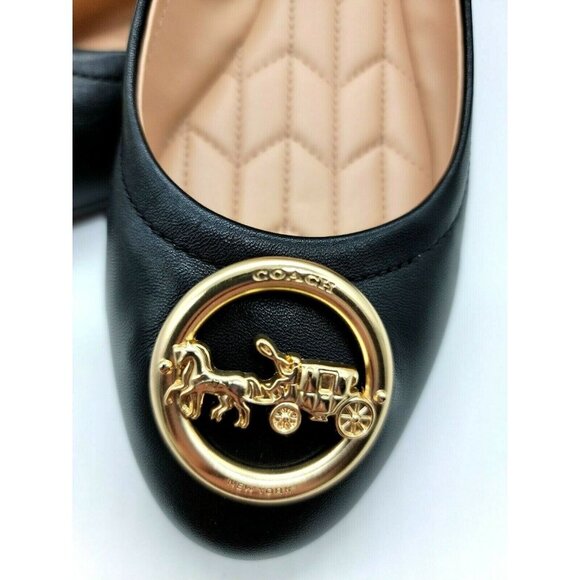 COACH BAILEY LEATHER BALLEY FLATS WOMEN SHOE FG2944 BLACK SIZE 6.5 $188 - Picture 8 of 11